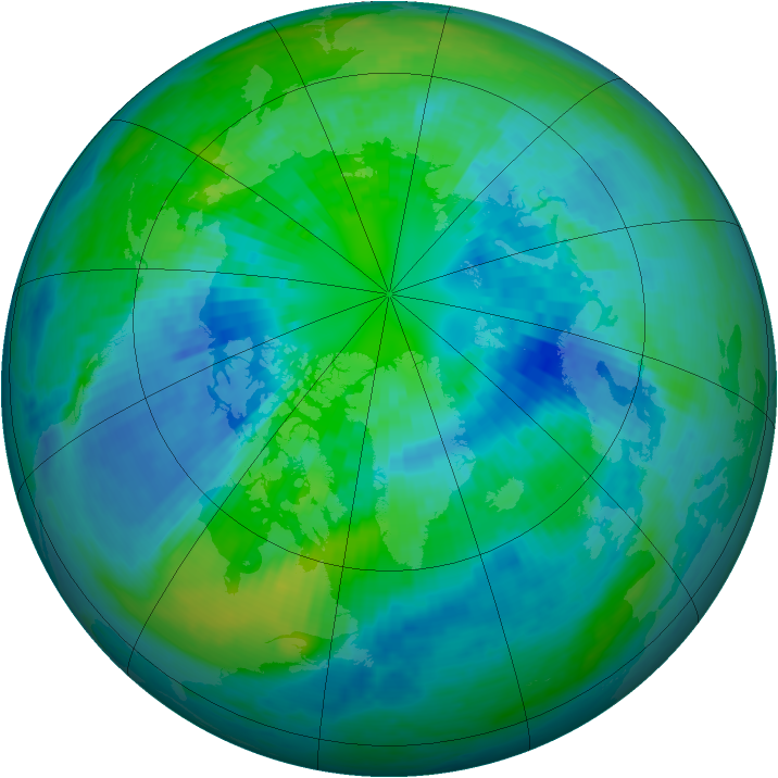 Arctic ozone map for 03 October 2003